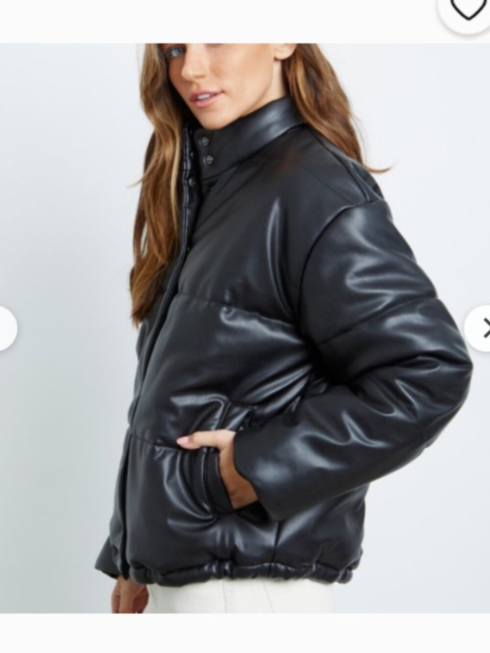 Rails OTTO Womens Size S Black Faux Leather Vegan Puffer Jacket